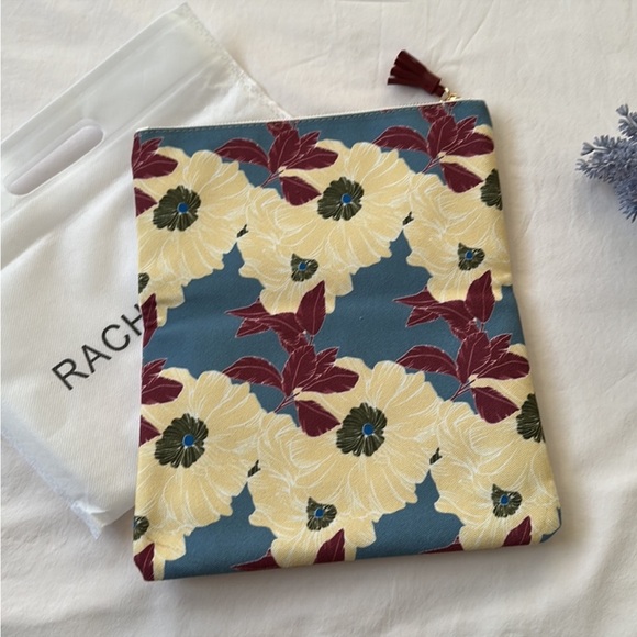 Rachel Pally reversible clutch bag, blue, white, cream, green, maroon, OS, NWOT - Picture 2 of 10